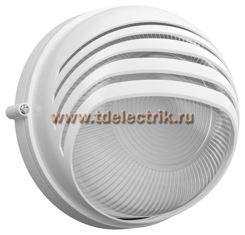 Фотография №1, Светильник НПП1307 белый/круг ресничка 60Вт IP54 IEK
