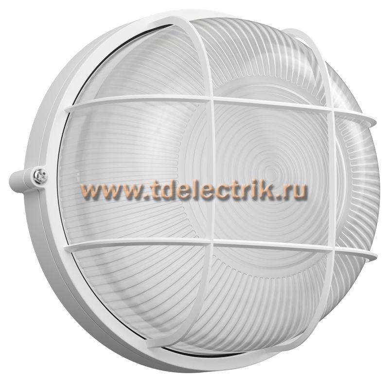 Фотография №1, Светильник НПП1302 белый/круг с реш.60Вт IP54 IEK