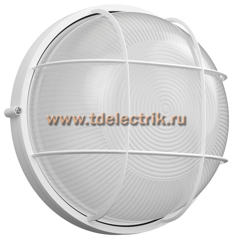Фотография №1, Светильник НПП1102 белый/круг с реш. 100Вт IP54 IEK