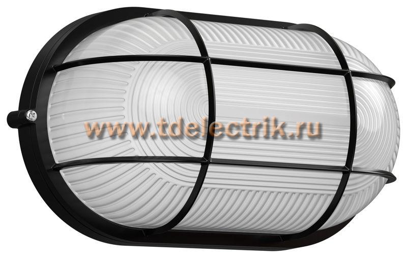 Фотография №1, Светильник НПП1202 черный/овал с реш. 100Вт IP54 IEK