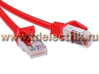 Фотография №1, Патч-корд экранированный CAT 5E F/UTP 4х2, LSZH, красный, 0.5м