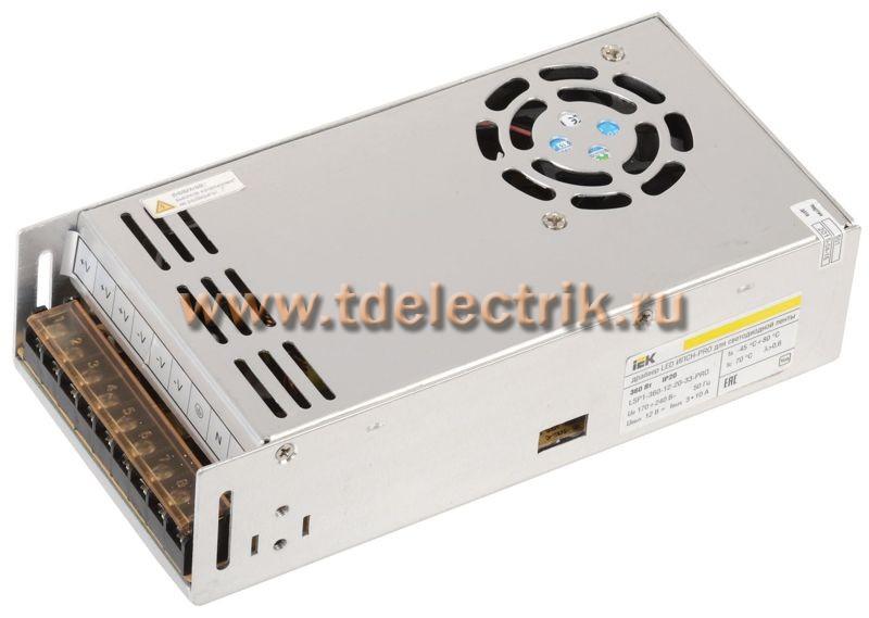 Фотография №1, Драйвер LED ИПСН-PRO 360Вт 12 В блок - клеммы IP20 IEK