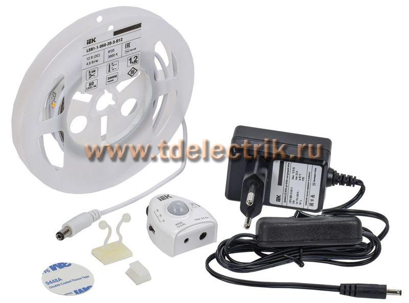 Фотография №1, Комплект DIY (2835WW60-4,8-IP20-12В 1,2м + др. + ДД) IEK