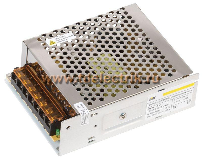 Фотография №1, Драйвер LED ИПСН PRO 100Вт 12 В блок IP20 IEK