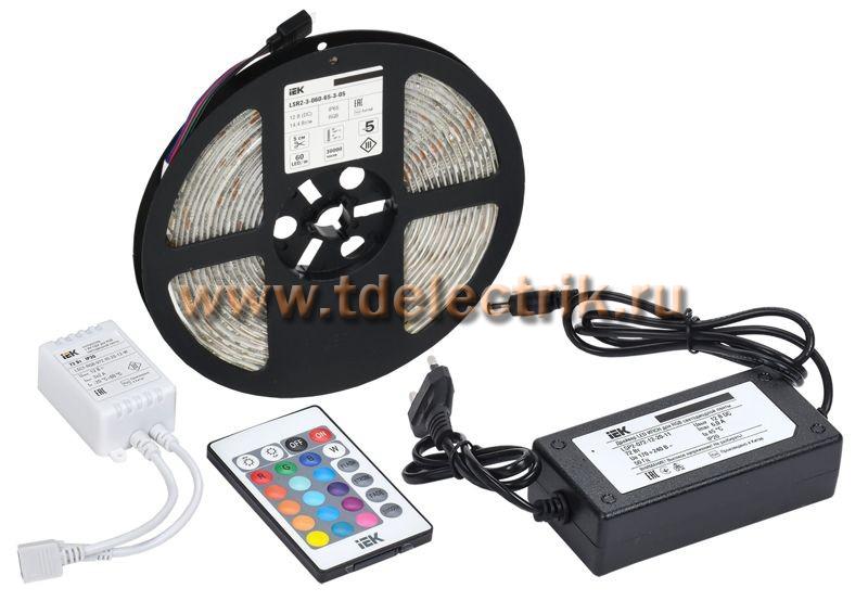 Фотография №1, Комплект DIY (5050RGB60-14,4-IP65-12В 5м + др. + конт.) IEK