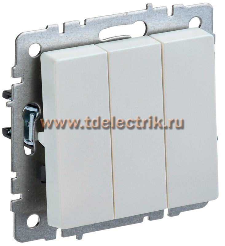 Фотография №1, BRITE Выключатель 3-кл. 10А ВС10-3-0-БрЖ жемч. IEK