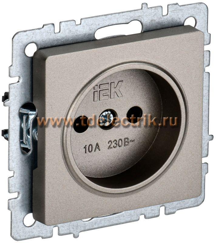 Фотография №1, BRITE Розетка без з/к/ш 10А РС10-1-0-БрШ шамп. IEK