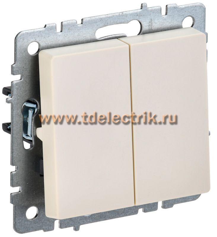 Фотография №1, BRITE Выключатель 2-кл. 10А ВС10-2-0-БрКр беж. IEK