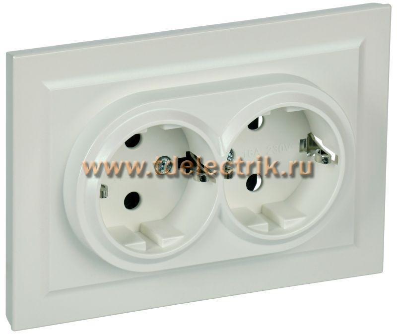 Фотография №1, BRITE Розетка 2-я с з/к без з/ш 16А в сб. РС12-3-БрЖ жемч. IEK