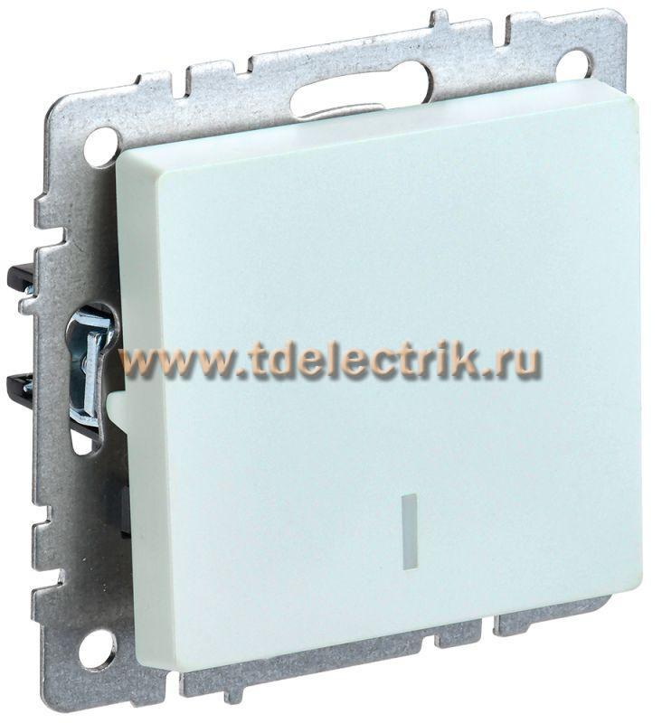 Фотография №1, BRITE Выключатель 1-кл. с инд. 10А ВС10-1-1-БрЖ жемч. IEK