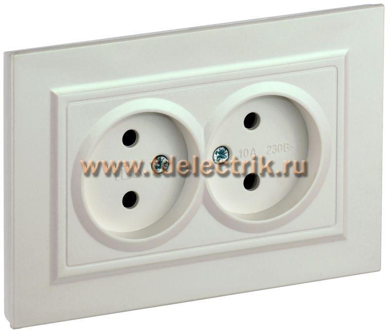 Фотография №1, BRITE Розетка 2-я без з/к/ш 10А в сб. РС12-2-БрЖ жемч. IEK