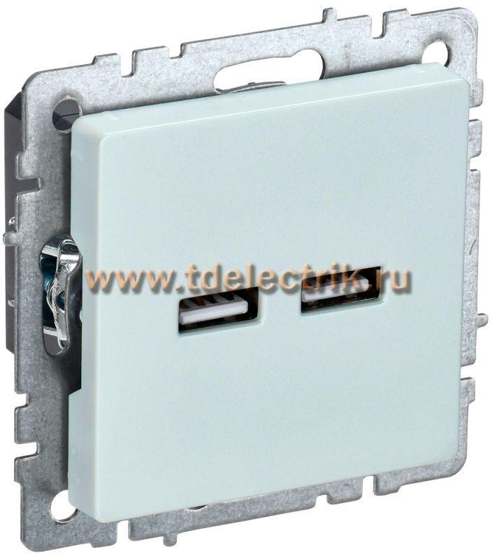Фотография №1, BRITE Розетка USB A+A 3,1А РЮ10-1-БрЖ жемч. IEK