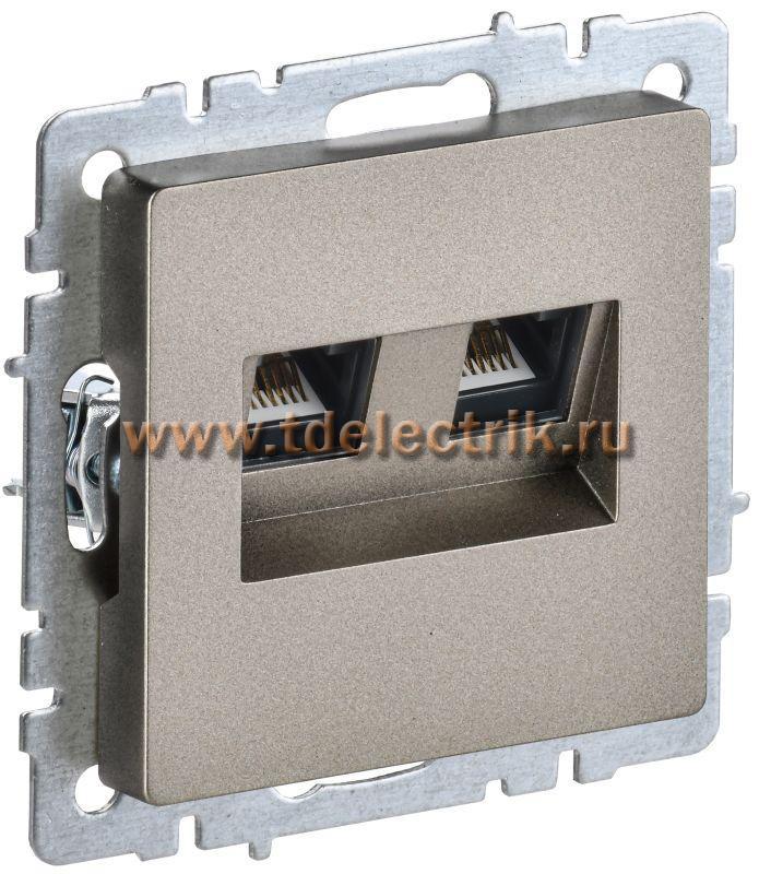 Фотография №1, BRITE Розетка двойная RJ11+RJ45 кат.5E РК/Т12-БрШ шамп. IEK