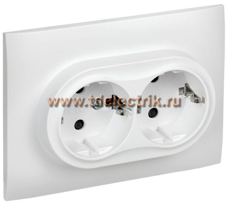 Фотография №1, SKANDY Розетка 2-я с з/к/ш 16А в сб. SK-R07W арк. бел. IEK