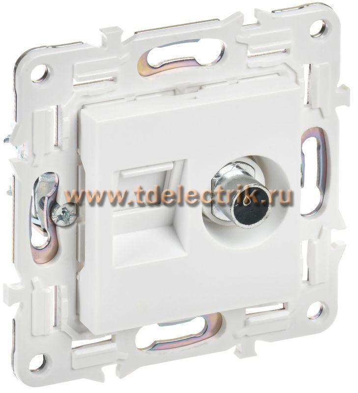 Фотография №1, SKANDY Розетка двойная TV+RJ45 кат.5E SK-A14W арк. бел. IEK