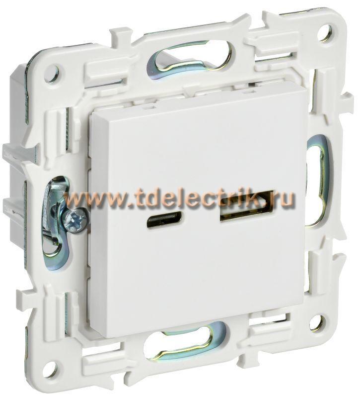 Фотография №1, SKANDY Розетка USB A+C 3,1А SK-R14W арк. бел. IEK