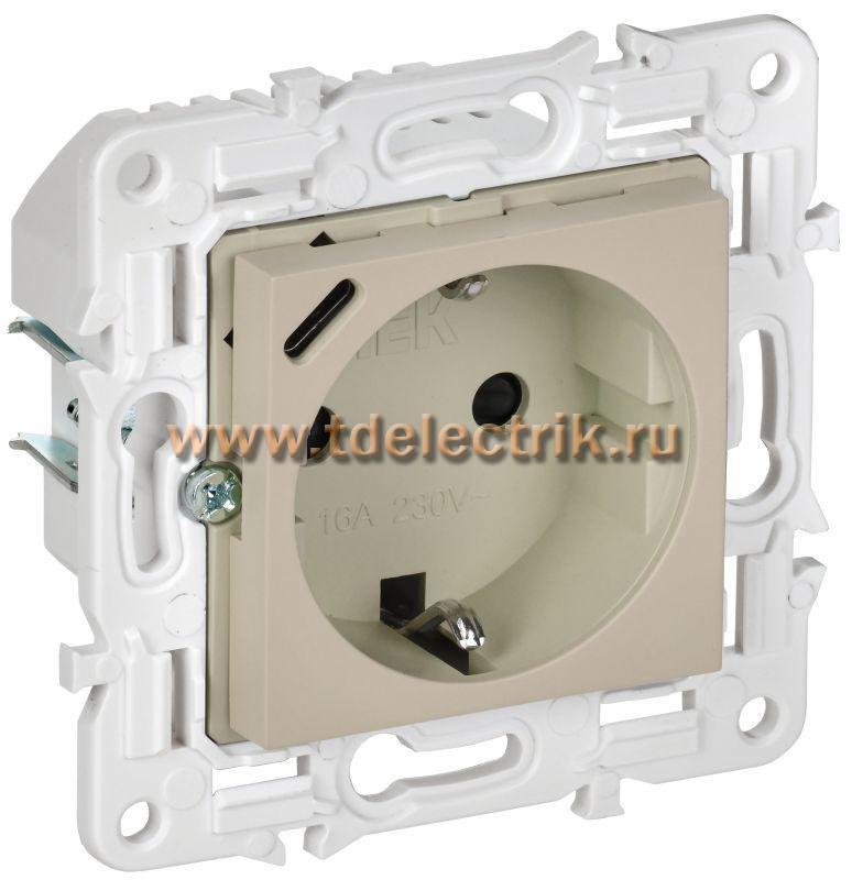 Фотография №1, SKANDY Розетка с з/к/ш 16А с USB C 18Вт SK-R17B беж. IEK