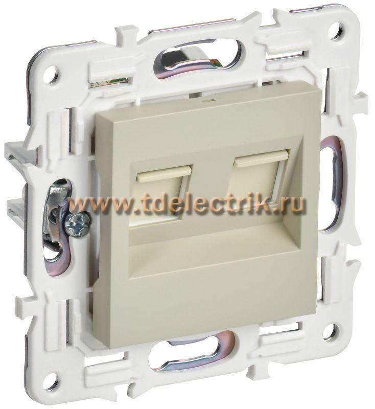 Фотография №1, SKANDY Розетка комп. 2-ая RJ45 кат.6 SK-K04B беж. IEK