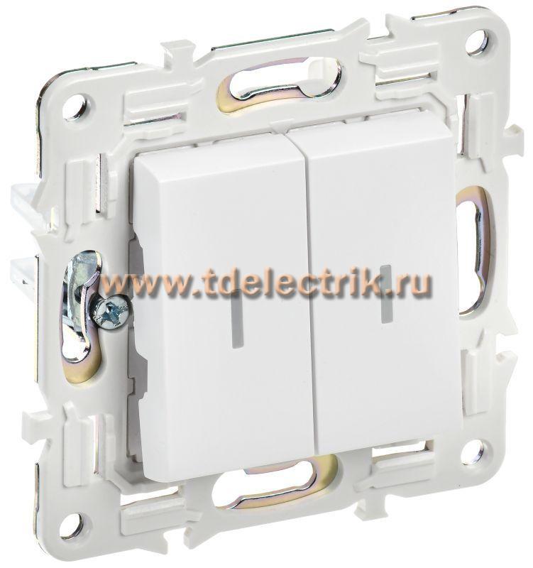 Фотография №1, SKANDY Выключатель 2-кл. прох. с инд. 10А SK-V10W арк. бел. IEK