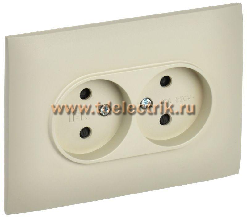 Фотография №1, SKANDY Розетка 2-я без з/к с з/ш 10А сб. SK-R09B беж. IEK