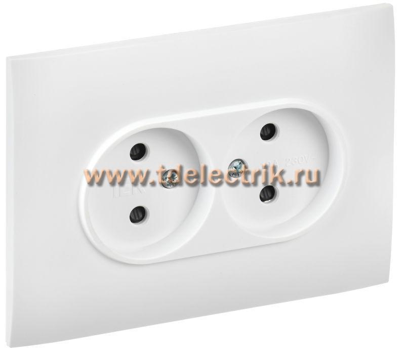 Фотография №1, SKANDY Розетка 2-я без з/к с з/ш 10А сб. SK-R09W арк. бел. IEK