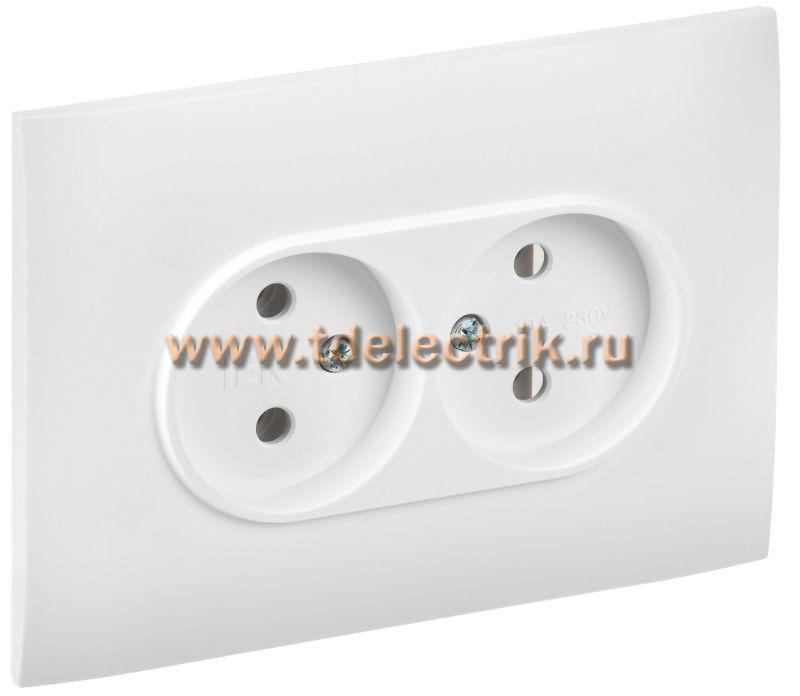 Фотография №1, SKANDY Розетка 2-я без з/к/ш 10А в сб. SK-R10W арк. бел. IEK