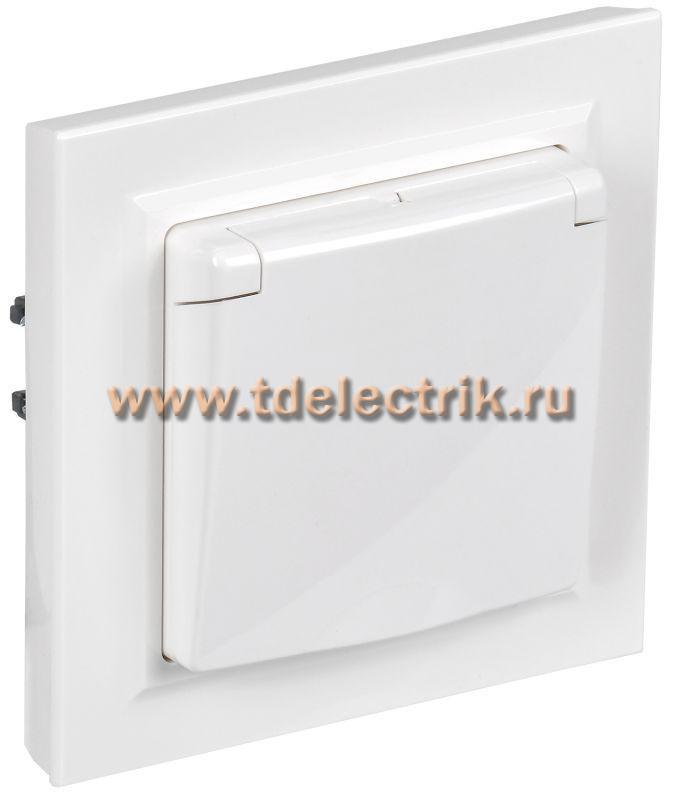 Фотография №1, BRITE Розетка с кр. 16А IP44 РСбш10-3-44-БрБ бел. в сб.