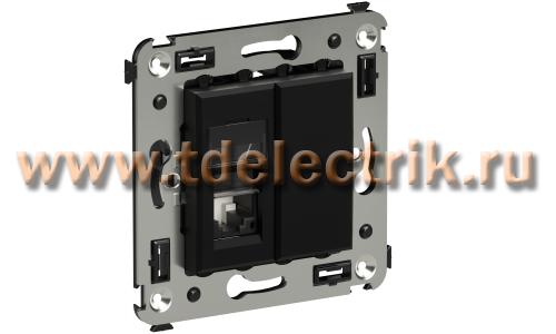 Фотография №1, Компьютерная розетка RJ-45 в стену, кат.5e одинарная, 