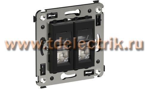 Фотография №1, Компьютерная розетка RJ-45 в стену, кат.5e двойная экранированная,