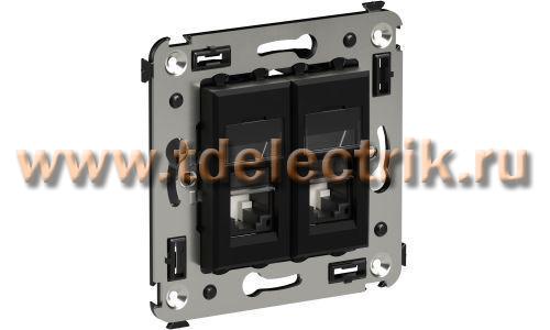 Фотография №1, Компьютерная розетка RJ-45 в стену, кат.6 двойная,