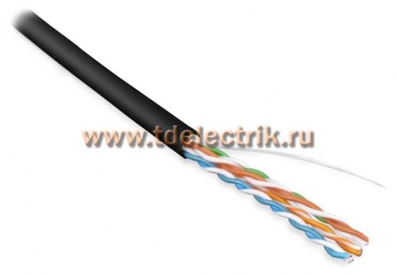 Фотография №1, Hyperline UUTP4-C5E-S24-IN-PVC-BK-100 (100 м) Кабель витая пара неэкранированная U/UTP категория 5e 4 пары (24 AWG) одножильный (solid) PVC -20°C – +75°C черный - гарантия: 15 лет компонентная 25 лет системная