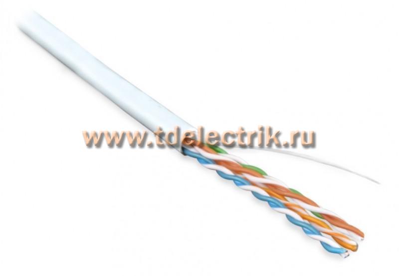 Фотография №1, Hyperline UUTP4-C5E-S24-IN-PVC-WH-100 (100 м) Кабель витая пара неэкранированная U/UTP категория 5e 4 пары (24 AWG) одножильный (solid) PVC -20°C – +75°C белый - гарантия: 15 лет компонентная 25 лет системная