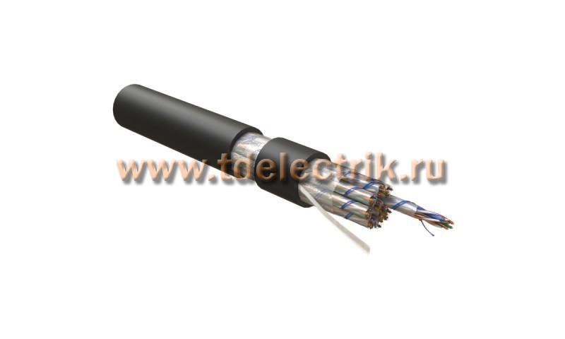 Фотография №1, Hyperline UUTP50W-C5-S24-OUT-PE-BK Кабель витая пара неэкранированная U/UTP категория 5 50 пар (5 пар (24 AWG)х10) одножильный (solid) внешний PE -40°C – +60°C черный