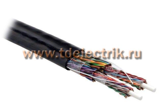 Фотография №1, Hyperline UUTP50-C5-S24-OUT-PE-BK (UTP50-C5-SOLID-OUTDOOR) Кабель витая пара неэкранированная U/UTP категория 5 50 пар (24 AWG) одножильный (solid) внешний UV PE -50°С – +60°С черный