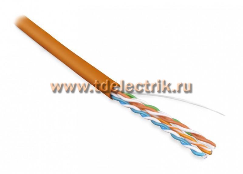 Фотография №1, Hyperline UUTP4-C5E-S24-IN-LSZH-OR-305 (305 м) Кабель витая пара неэкранированная U/UTP категория 5e 4 пары (24 AWG) одножильный (solid) LSZH нг(А)-HF -20°C – +75°C оранжевый - гарантия: 15 лет компонентная 25 лет системная
