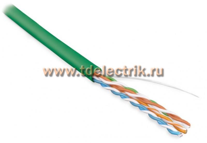 Фотография №1, Hyperline UUTP4-C5E-S24-IN-PVC-GN-100 (100 м) Кабель витая пара неэкранированная U/UTP категория 5e 4 пары (24 AWG) одножильный (solid) PVC -20°C – +75°C зеленый - гарантия: 15 лет компонентная 25 лет системная