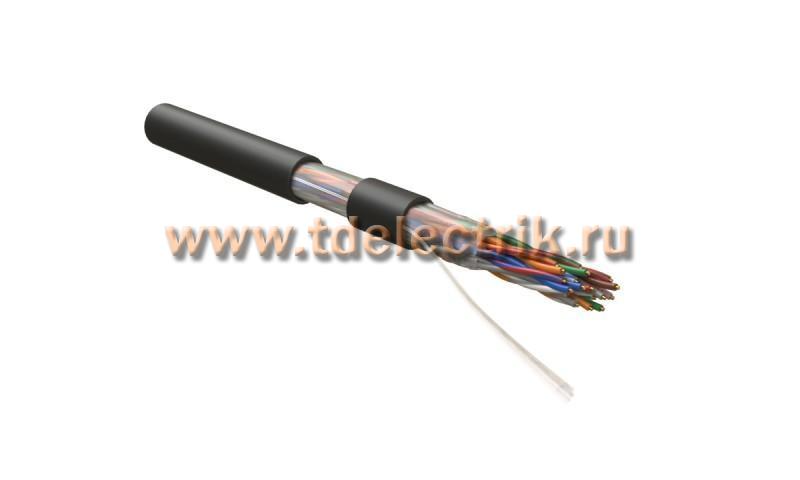 Фотография №1, Hyperline UUTP10W-C5-S24-OUT-PE-BK Кабель витая пара неэкранированная U/UTP категория 5 10 пар (24 AWG) одножильный (solid) внешний PE -40°C – +60°C черный
