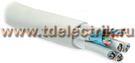 Фотография №1, Hyperline FUTP16W-C5-S24-IN-LSZH-GY Кабель витая пара экранированная F/UTP категория 5 16 пар (4 пары (24 AWG)х4) одножильный (solid) каждый 4х парник: экран-фольга LSZH оболочка LSZH нг(А)-HF –20°C - +60°C серый