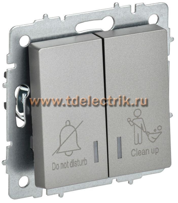 Фотография №1, BRITE Выключатель 2-кл. с инд. отел. 10А ВС10-2-9-БрС сталь IEK
