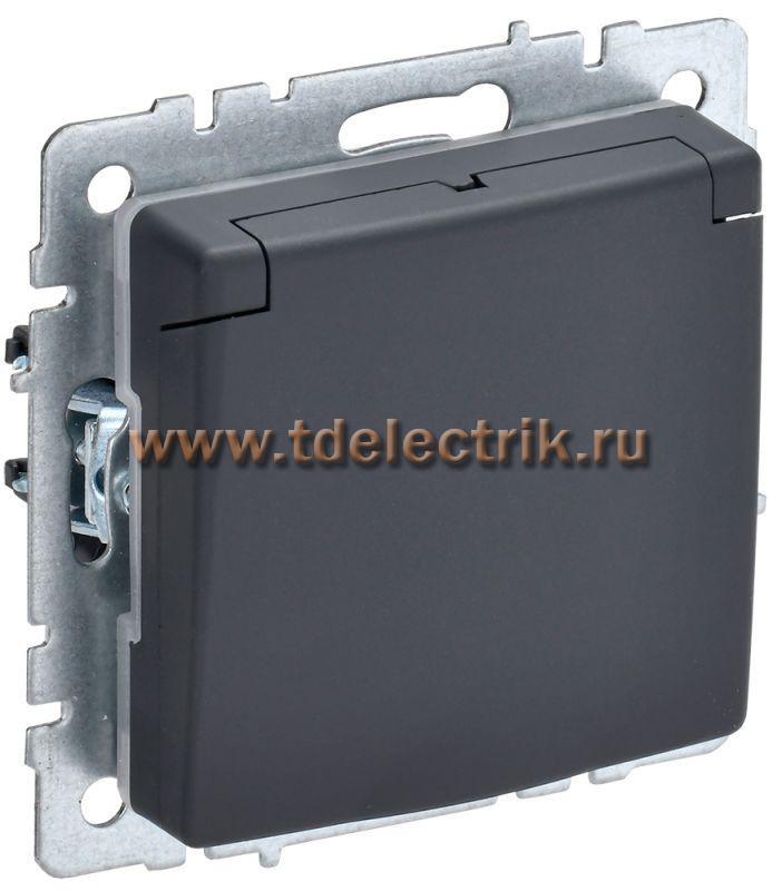 Фотография №1, BRITE Розетка с з/к/ш с кр. 16А IP44 РСбш10-3-44-БрГ граф. IEK