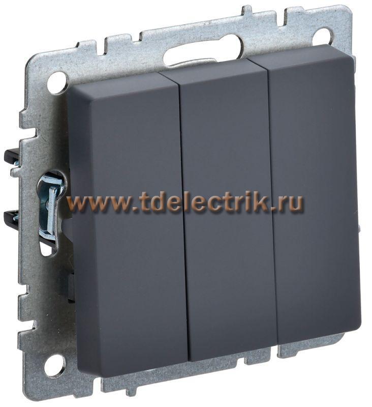 Фотография №1, BRITE Выключатель 3-кл. 10А ВС10-3-0-БрГ граф. IEK