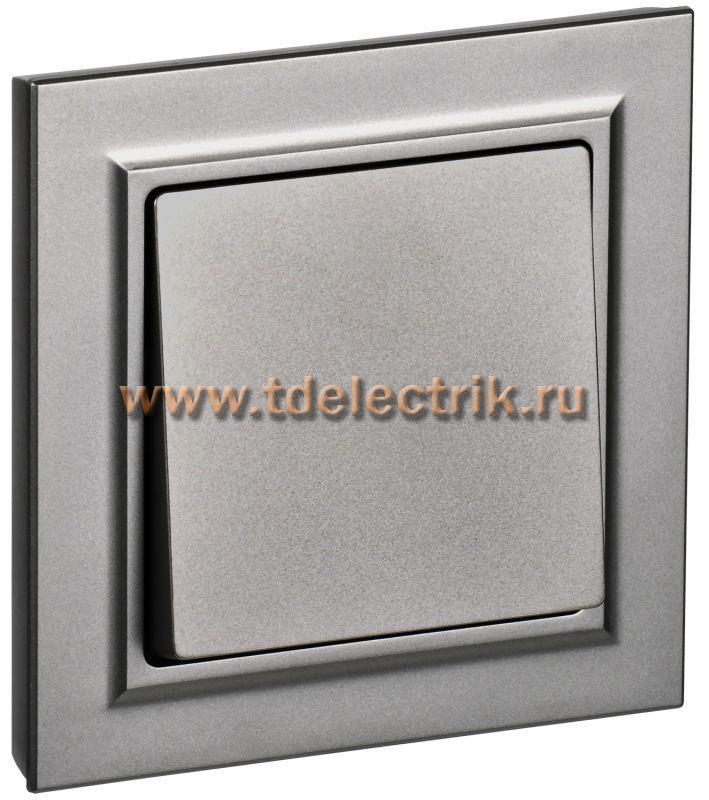 Фотография №1, BRITE Выключатель 1-кл. 10А в сб. ВСР10-1-0-БрС сталь IEK