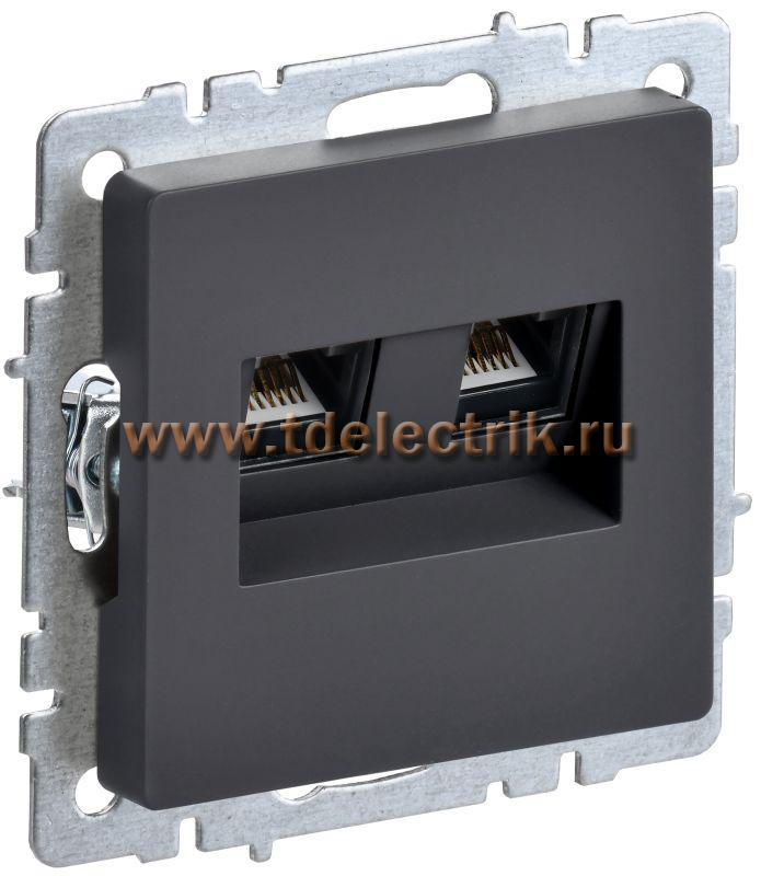 Фотография №1, BRITE Розетка комп. 2-ая RJ45 кат.6 РК11-2-БрГ граф. IEK