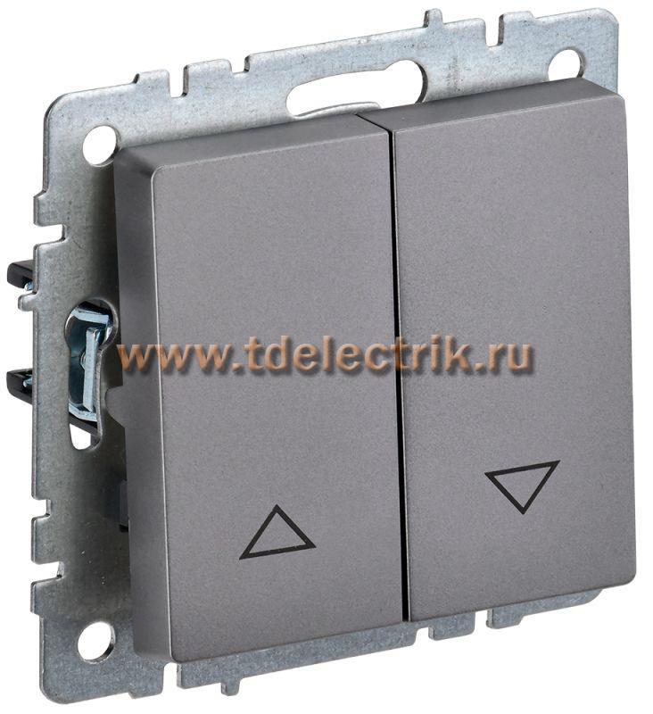 Фотография №1, BRITE Выключатель жалюзи 10А ВС10-1-5-БрС сталь IEK
