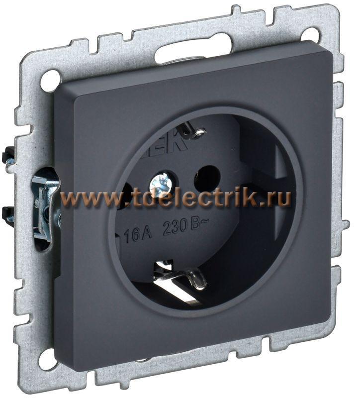 Фотография №1, BRITE Розетка с з/к/ш 16А РС14-1-0-БрГ граф. IEK