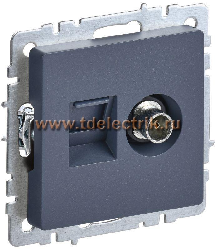 Фотография №1, BRITE Розетка двойная TV+RJ45 кат.5E РТВ/РК12-БрМ мар. IEK