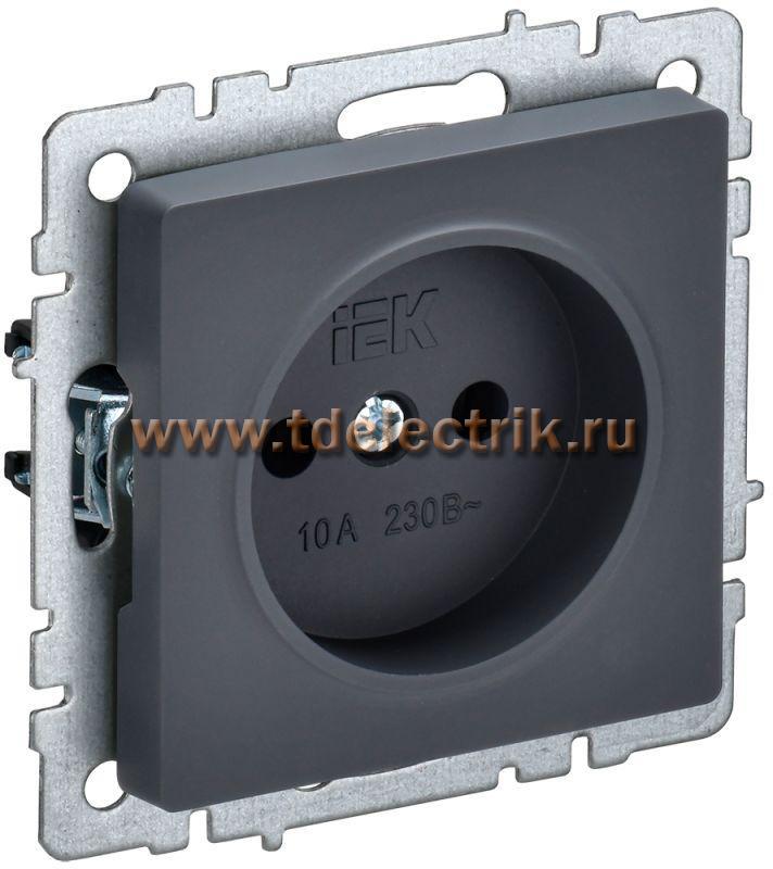 Фотография №1, BRITE Розетка без з/к/ш 10А РС10-1-0-БрГ граф. IEK