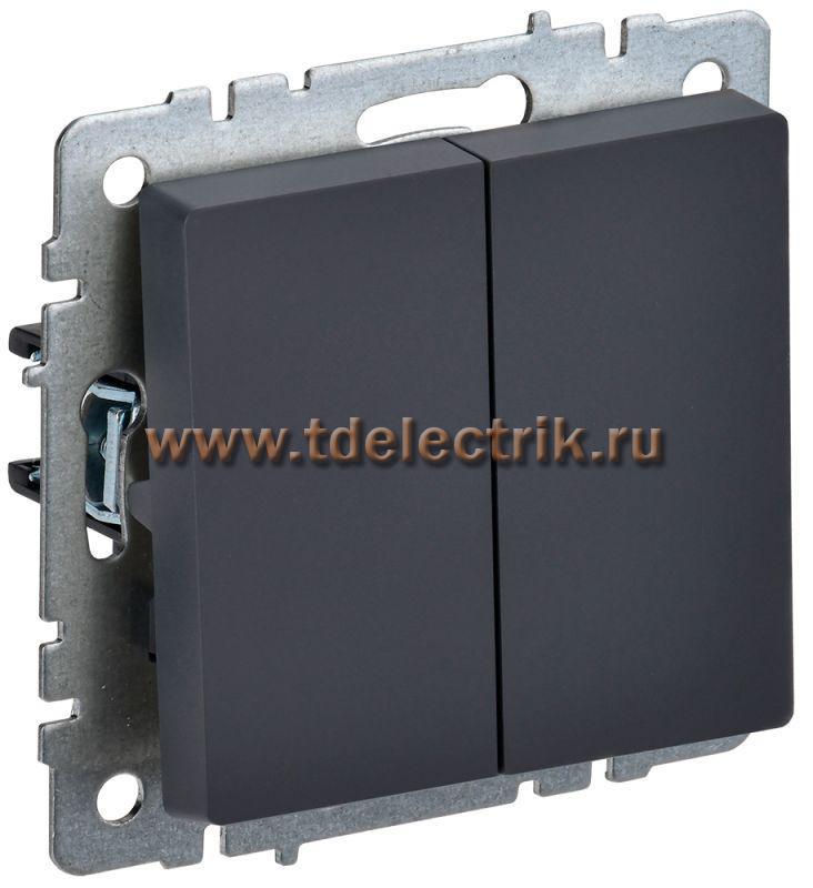 Фотография №1, BRITE Выключатель 2-кл. 10А ВС10-2-0-БрГ граф. IEK