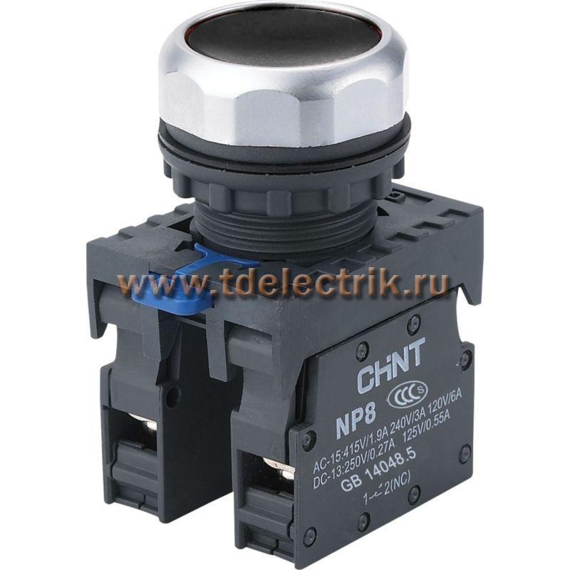 Фотография №1, Кнопка упр. NP8-03BN/2 без подсветки, самовозв., черная, 3НЗ, IP65 (R)