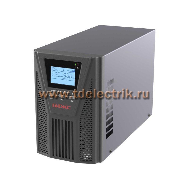 Фотография №1, Онлайн ИБП ДКС серии Small Tower, 1000 ВА/900 Вт, 1/1, 2xSchuko, EPO, USB, RS-232, RJ45, без АКБ, 7 Ач